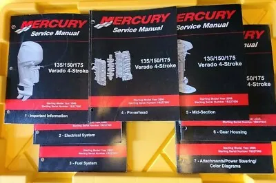 2006 Mercury 135/150/175 Verado 4-Stroke Vol 1-7 Service Manual Set 90-897928T00 • $199.99