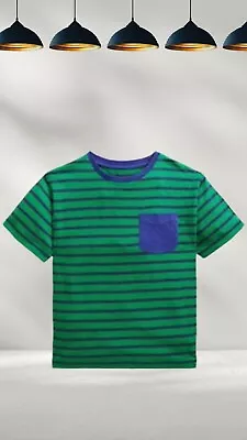 Ex Mini Boden Boy's Short Sleeve Drop Shoulder T-Shirt In Green Pepper (Defect) • £8.99