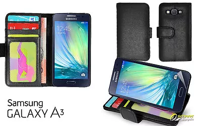 Photo ID Wallet Flip Leather Case Cover For Samsung Galaxy A3 A330 A330Y + SP • £4.75