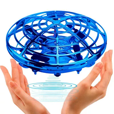 Mini Drone Quad Induction Levitation Hand Operated Helicopter Toy Red/Blue • $21.89