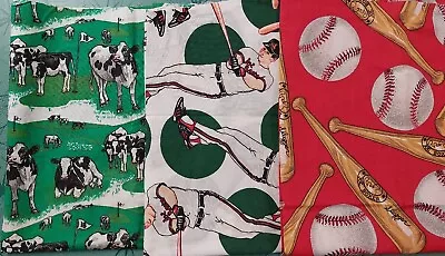 Vintage 90's C. Joe Boxer Fabric Lot: Udderly Golf Slugger  Baseball • £9.73