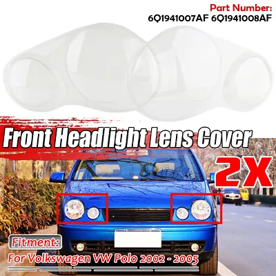 Front Clear Headlamp Cover Headlight Lens Shell For VW POLO 2002 2003 2004 2005 • $80.90