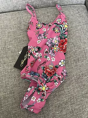 Ed Hardy Girls Swimsuit Pink App Age 5 • £6.99