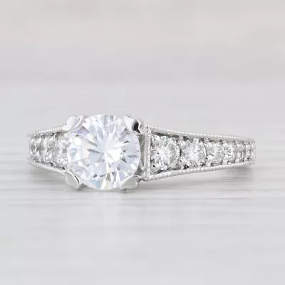 New A Jaffe Diamond Semi Mount Engagement Ring 18k White Gold Size 6 • $1499.99