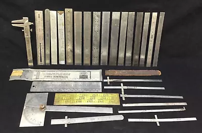 Vintage Lot Of 30 Machinists 6  Scales Rules Depth Gauge Pocket Instruments USA • $115