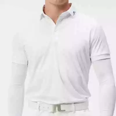 J Lindeberg Men's KV Regular Fit Golf Polo GMJT10009 0000 White Medium NEW NWT • $59.99