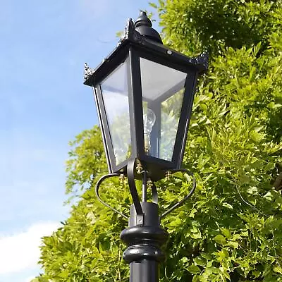 Black Victorian Lantern Or Replacement Lamp Post Top With Brass Fittings - 70cm • £135