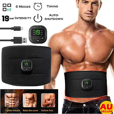 EMS Muscle Stimulator Abdominal Body Slimming Belt Electric ABS Fitness Trainer • $13.99