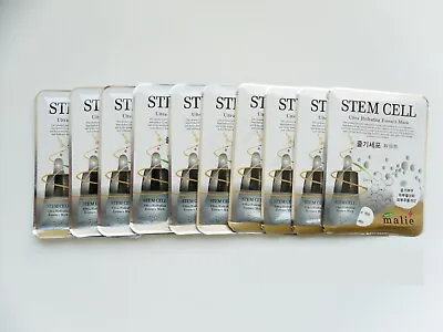 10pcs Malie STEM CELL Face Mask Packs Sheet 25g Nourishing Brightening Cosmetic • £15.33