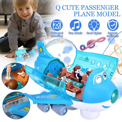 Electric Airplane Toys Music Aeroplane Toy With Colorful LED Lights 360°Rotating • $19.90