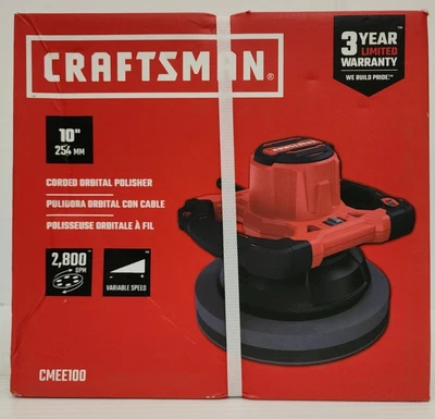 $59 • Buy Craftsman CMEE100 Corded Orbital Polisher 10  Variable Speed 2800 OPM NEW