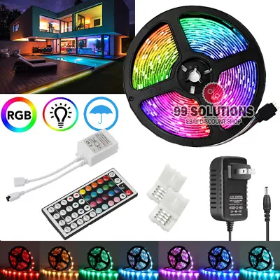 Led Strip Lights 16.4ft RGB 5050 Color Changing Waterproof Dimmable IR Remote • $15.92