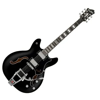 Hagstrom Tremar Viking Deluxe Semi-hollow Electric Guitar With Tremolo Black • $749