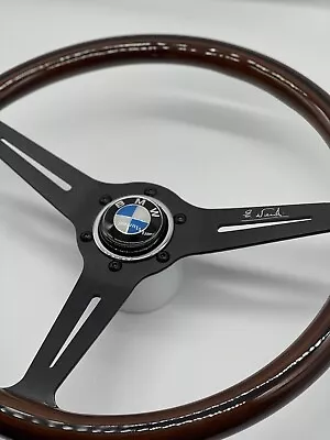 Steering Wheel Fits BMW E23 E24 E28 E30 E32 E34 1983-1993 Wood Black Spoke 350mm • $299