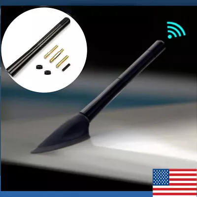 4.7  Car Antenna Carbon Fiber Radio FM Antena Black Kit Universal Screw US Stock • $6.31