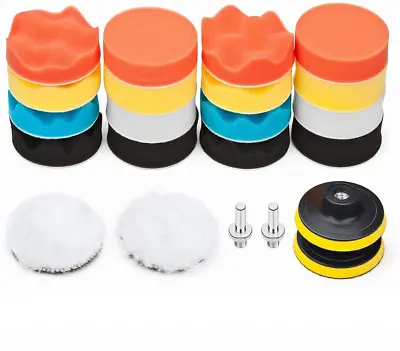 Car Foam Drill Polishing Pad Kit 22 PCS 3 Inch Buffing Pads • $19.76