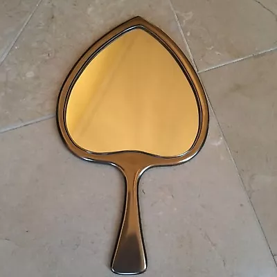 Maitland Smith Silver Finished Spade Motif Rattan Accent Hand Held Mirror • $199