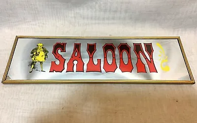 Vintage Framed SALOON Mirror Bar Tavern Sign Beer Liquor Cocktails • $19.99