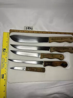 VTG 5 PIECE SET EKCO FORGE 3” Parer 6”Utility 6.75”Fillet 8  Slicer 8  Butcher • $135