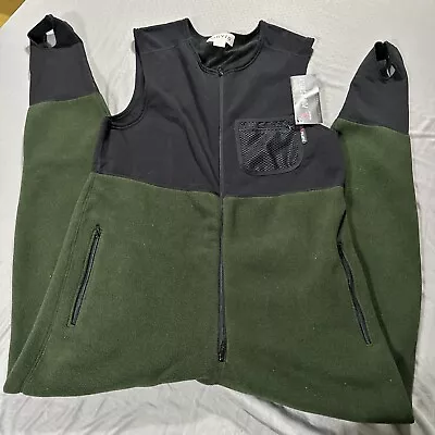 Orvis Polartec Power Stretch Fleece Bib Overalls Pants Hunting Fishing XL - NEW • $49.99