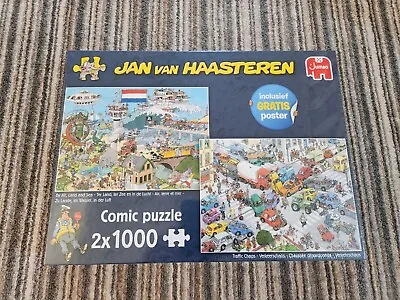 Jan Van Haasteren By Air Land & Sea Traffic Chaos 2x 1000 Puzzles BRAND NEW  • £35.99