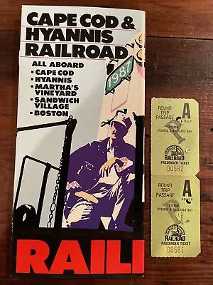 1987 Cape Cod & Hyannis Railroad Public Timetable & Tickets • $24