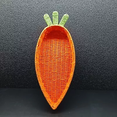 Carrot Shaped Woven Wicker Easter Candy Eggs Fruit Home Decor  Basket • $13.39