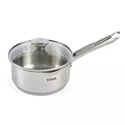 T-fal Cook & Strain Stainless Steel Cookware Saucepan With Lid 1.5 Quart NEW • $21