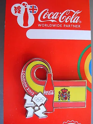 Coca Cola Pin Badge - London 2012 - Country Flag - Spain - Moc • $4.04