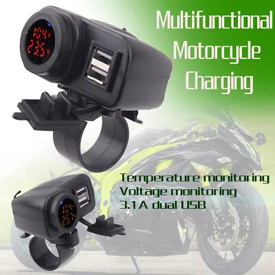 5V 3.5A Dual USB Charger Socket Adapter Power Outlet For 12V-24V Motorcycle Car • £15.80