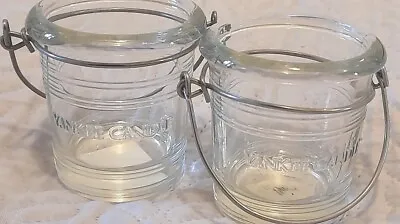 £5.50 • Buy 2 X  Yankee Candle,clear Bucket,votive,tealight,holders,good,used, Condition 