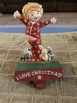 MIDWEST Engelbreit I LOVE CHRISTMAS Cast Iron CHRISTMAS STOCKING HOLDER Hanger B • $50