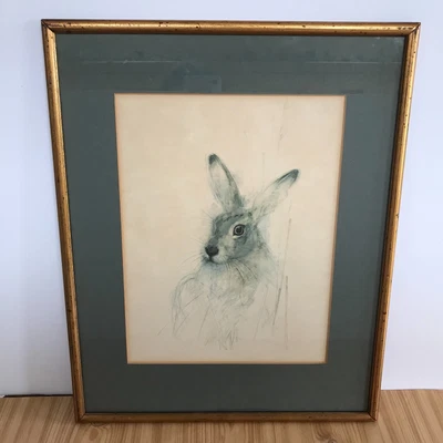 £21.95 • Buy Mads Stage Art Print Hare Rabbit Large Framed Vintage Signed Danish 40x32cm