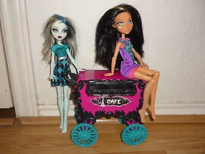 Monster High Scaris Cafe Cart + 2 Dolls G2 Frankie Stein & Cleo De Nile • $14.99