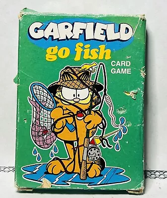 Vintage Used GARFIELD CARD GAME Playing Cards W/ Box 1978 GO FISH Clean • $6