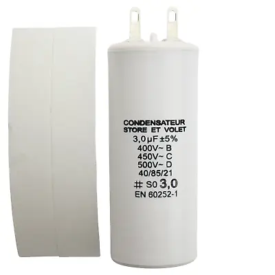 £10.86 • Buy Capacitor Of 3 Μf (3 Uf ) For Engine Somfy Or Simu Of Roller Shutter Or Blind