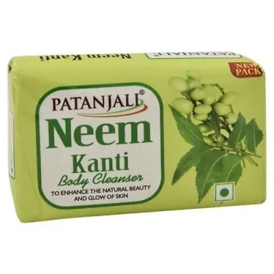Uk Stock Patanjali UK - 2 X New Large Neem Kanti Body Soap Cleanser 150g • £9.99