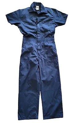 Walls Work Mens Short Sleeve Non-Insulated Mechanic Coverall Navy 38 SH SHORT • $29.99