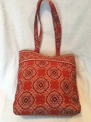 Vera Bradley Red Patterned Quilted Large Tote With Faux Turtle Shell Toggle • $8.50