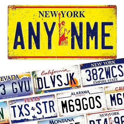 £8.99 • Buy Metal Wall Sign - Various American Number Plates (Personalised)