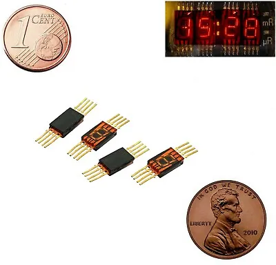 4 Pcs 7 Segment LED Display 5mm Numeric Red Digital Gold Pin ALS320A DL101 USSR • $14.95