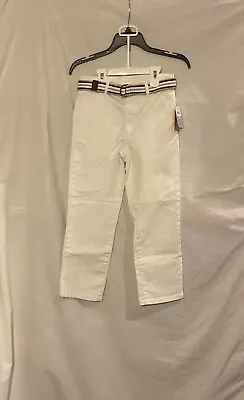 Gymboree Boys Size 5T Belted Chino White Pants Spring Celebration NWT • $20