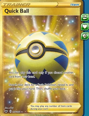 $19.99 • Buy 1x Quick Ball (Secret Rare) Pokemon TCG Online 216/202 Digital Card