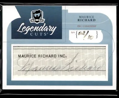 2010-11 Upper Deck The Cup Legendary Cuts Maurice Richard Auto 02/10 #LC-RI • $651.87