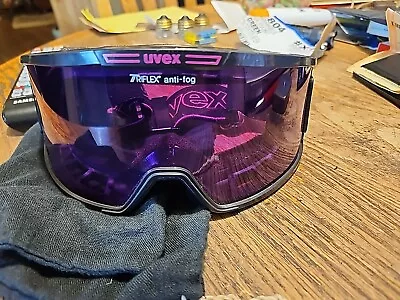 Vintage UVEX Panorama Triflex Anti-Fog Clima-zone Ski Goggles Purple Lens 80s • $35