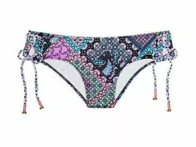 Victoria's Secret The Lace-up Bikini Bottom In Shine Fabric Sz XS Blue • $25