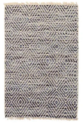 $239.99 • Buy Jute Woven Wool Rug Dash & Albert Jewel Blue Runner 2.5 Ft X 8 Ft New Unused