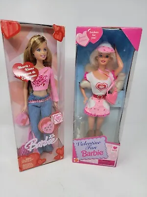 Valentine's Barbies. Pair. Vintage Valentine Fun. Hearts And Kisses.  • $24.99