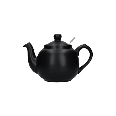 London Pottery Farmhouse Filter China Teapot ~ 4 Cup ~ Matt Black • £28.99