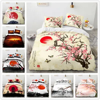Sakura Oriental Cherry 3D Bedding Set 2/3PCS Duvet Cover & Pillowcase(s) Gift • $45.24